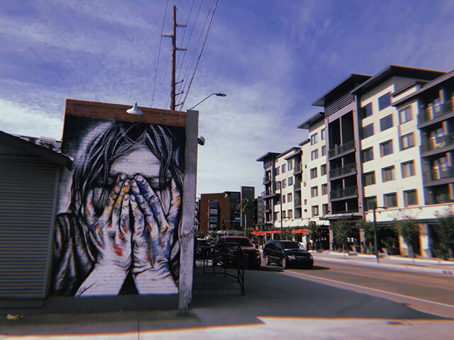 artistic mural in the neighborhood of Roosevelt Row
